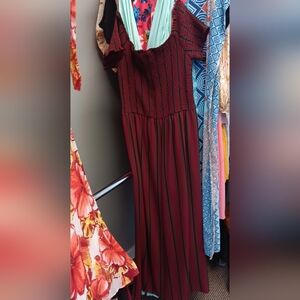 Elegant Burgundy Off-Shoulder Dress